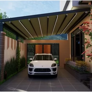 Retractable PVC Roof Pergola For House Garden